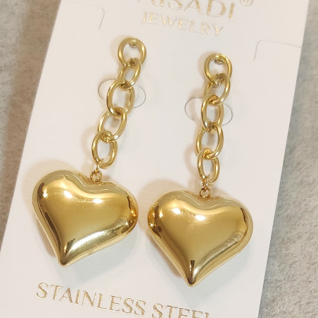 Heart Chain Dangle Earrings