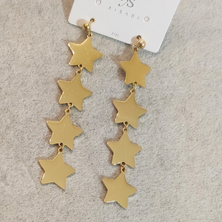 Star Dangle Earrings Gold