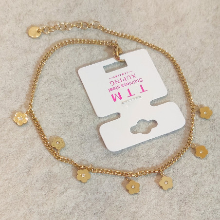 Gold Flower Anklet