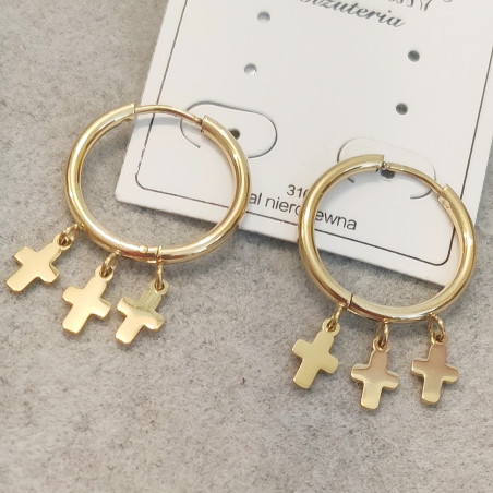 Kolczyki Kółka z Krzyżykami