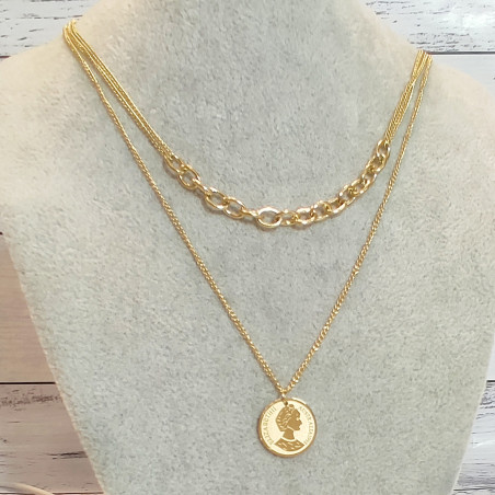 Layered Coin Necklace Luna