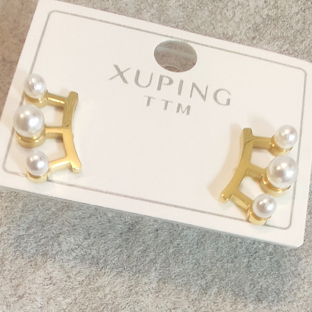 Pearl E Stud Earrings
