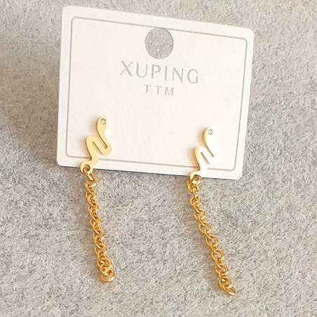 Golden Snake Dangle Earrings
