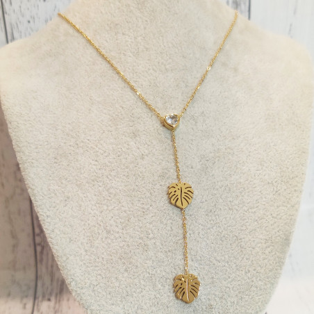 Monstera Heart Necklace