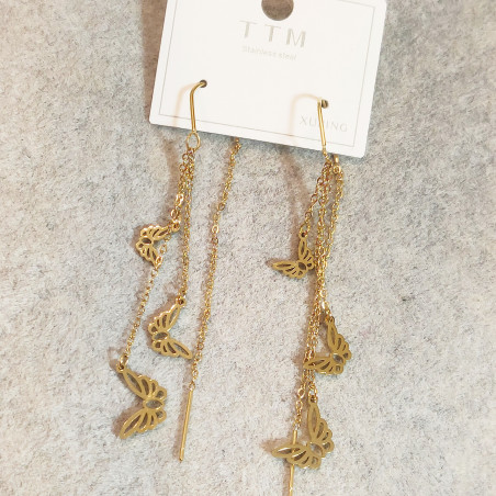 Golden Butterfly Dangle Earrings