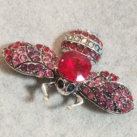Ruby Bee Brooch