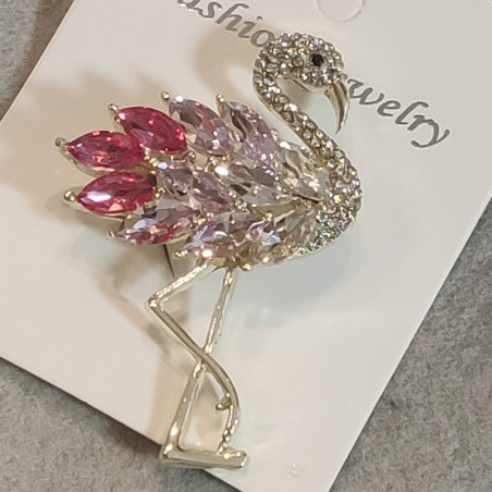 Flamingo Brooch Pink Sparkle