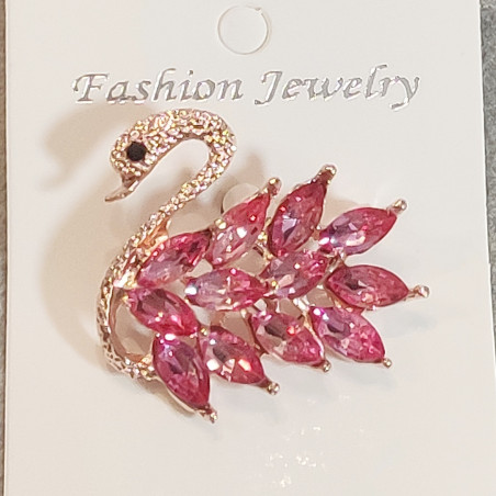 Pink Swan Brooch