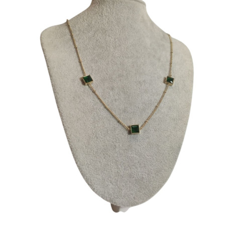 Naszyjnik Kwadraciki Szmaragdowe