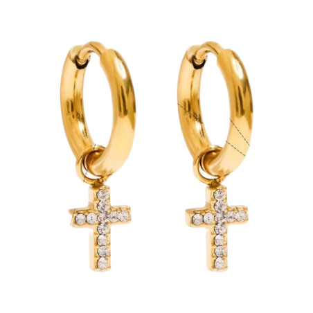 Golden Cross Hoops