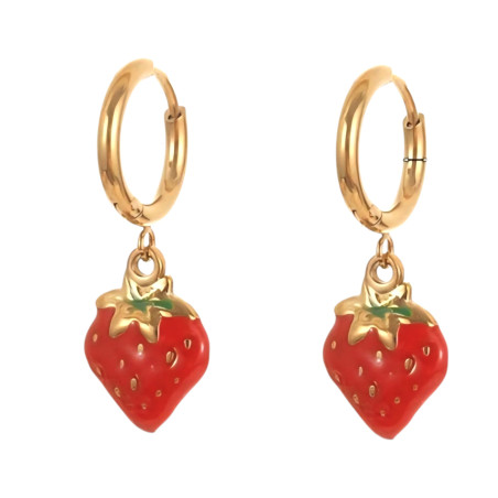 Strawberry Hoop Earrings