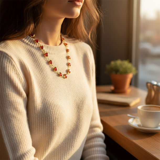 Ruby Hearts Necklace