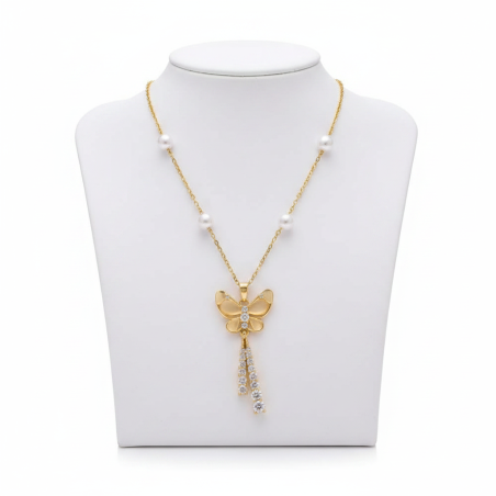 Butterfly Pearl Necklace 2