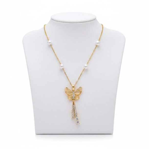 Butterfly Pearl Necklace