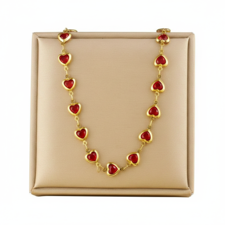 Ruby Hearts Necklace 2