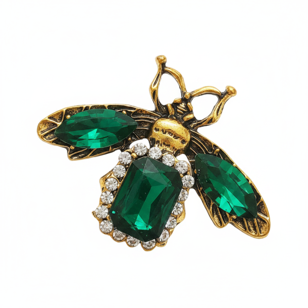 Emerald Beetle Brooch