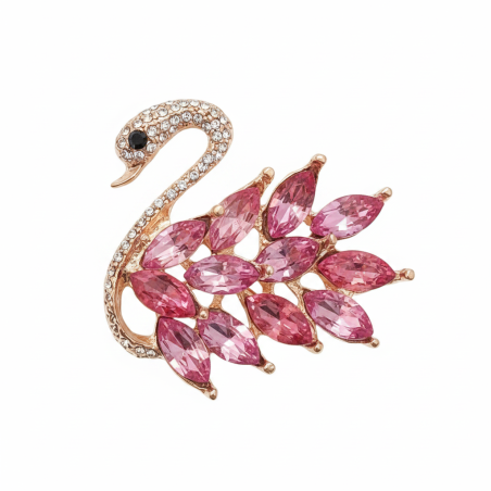 Pink Swan Brooch