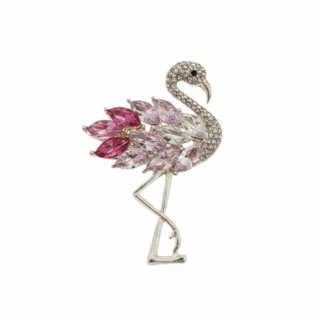 Flamingo Brosche Rosa Glanz