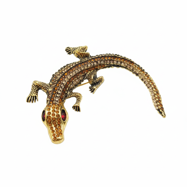 Glamour Krokodil Brosche