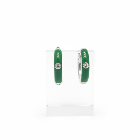 Emerald Hoop Earrings