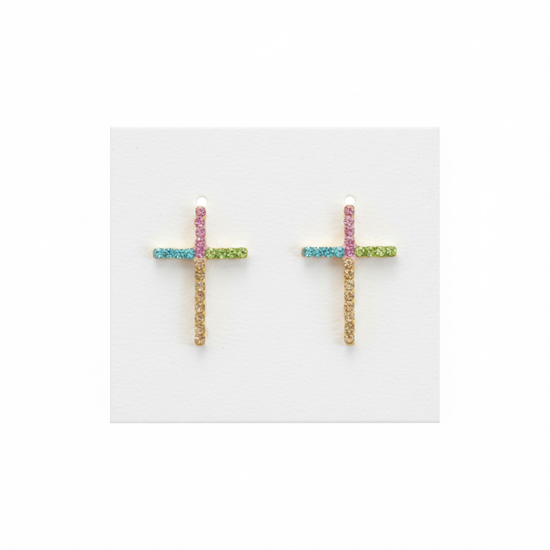 Rainbow Cross Studs