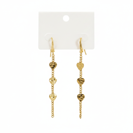 Gold Heart Dangle Earrings