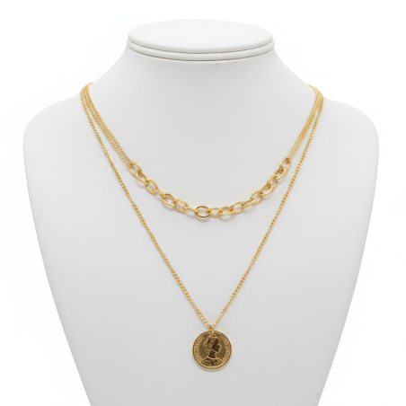 Layered Coin Necklace Luna