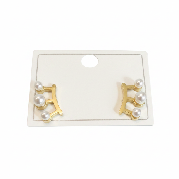 Pearl E Stud Earrings