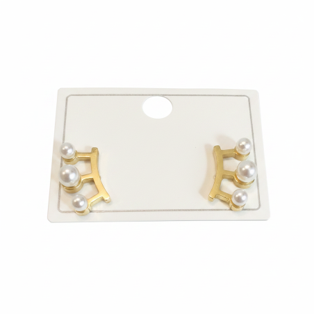 Pearl E Stud Earrings