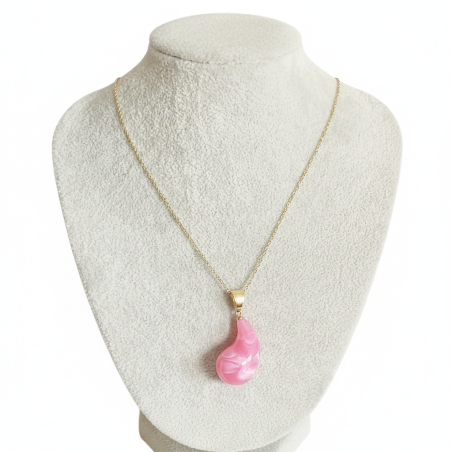 Pink Teardrop Necklace