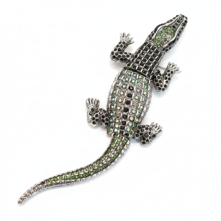 Emerald Crocodile Brooch