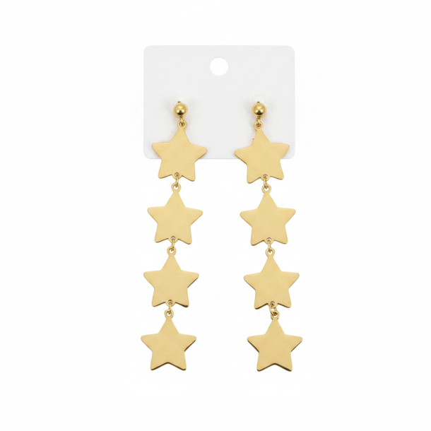 Star Dangle Earrings Gold
