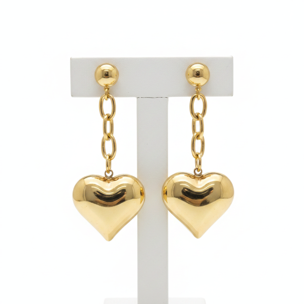 Heart Chain Dangle Earrings