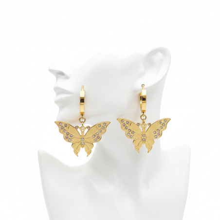 Golden Butterfly Hoops