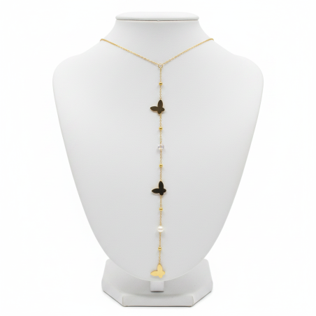 Golden Butterfly Lariat Necklace