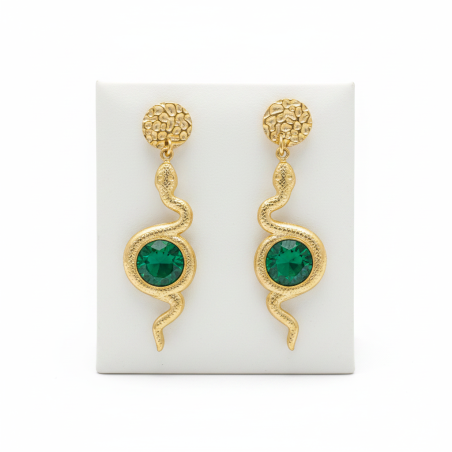 Emerald Snake Earrings
