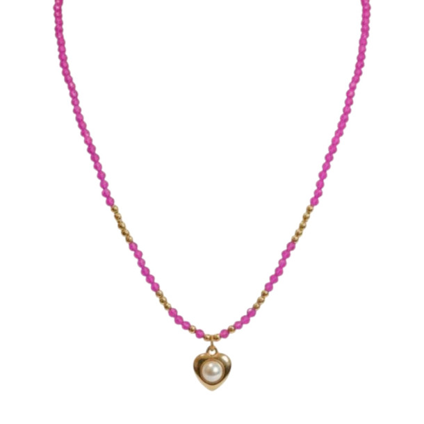 Fuchsia Heart Necklace
