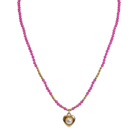 Fuchsia Heart Necklace