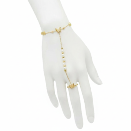 Butterfly Pearl Hand Chain